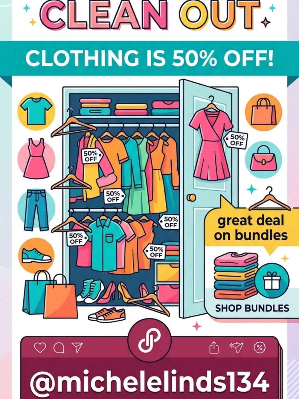 Closet Clean Out All Clothing Is Half Off Bundle And Save More